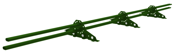 Снегозадержатель Grand Line для фальцевой кровли, L=3000 мм, 3 опоры, 2 трубы, овал 42х21 RAL 6002