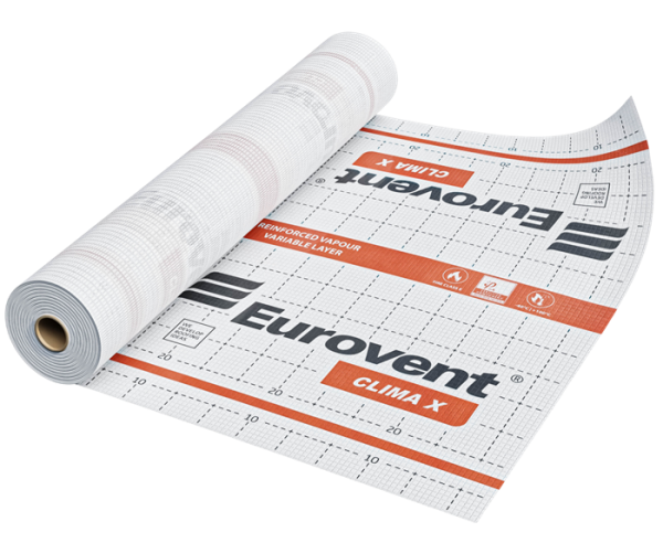 Eurovent CLIMA X 115 г/м², 3х-слойная адаптивная пароизоляционная мембрана, 75 м²