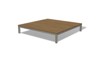 Столик журнальный из тика, Амальфи, 110х110 см, H 26 см, каркас из алюминия