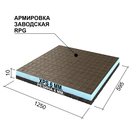Ruspanel RPG Антистук 10 мм, 600х1250 мм