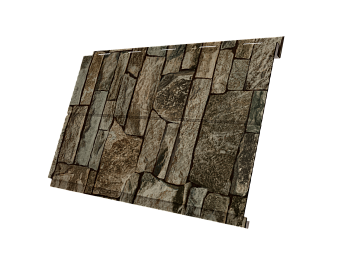 Металлический сайдинг Grand Line, Вертикаль Line 0.45 мм, Print Elite, Fine Stone TwinColor
