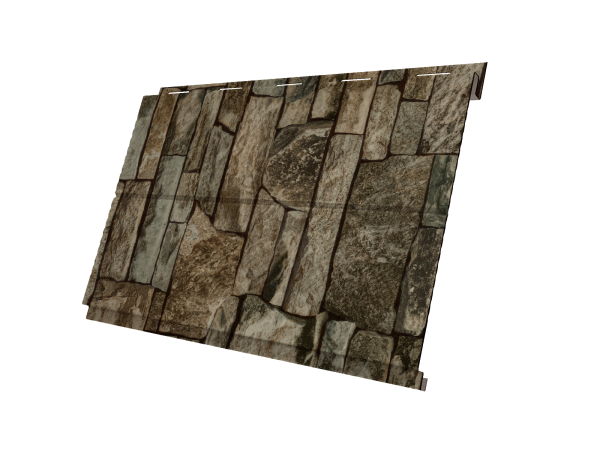 Металлический сайдинг Grand Line, Вертикаль Line 0.45 мм, Print Elite, Fine Stone TwinColor