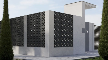 Декоративный бриз-блок Mesterra Cobogo, 250х250 мм 90 мм, 0301, черный