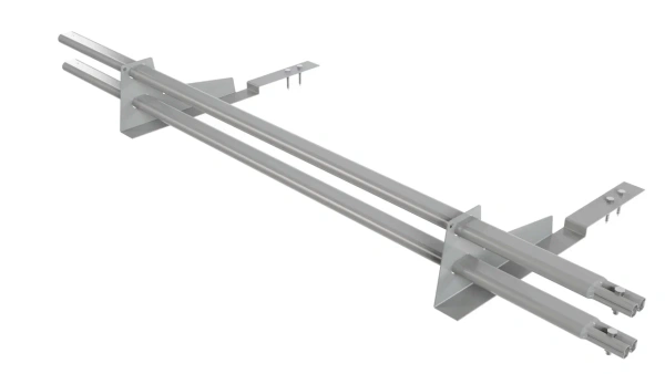 Снегозадержатель для композитной черепицы Borge L=1500 мм, 2 опоры, 2 трубы, овал 25х45 мм, RAL 9006