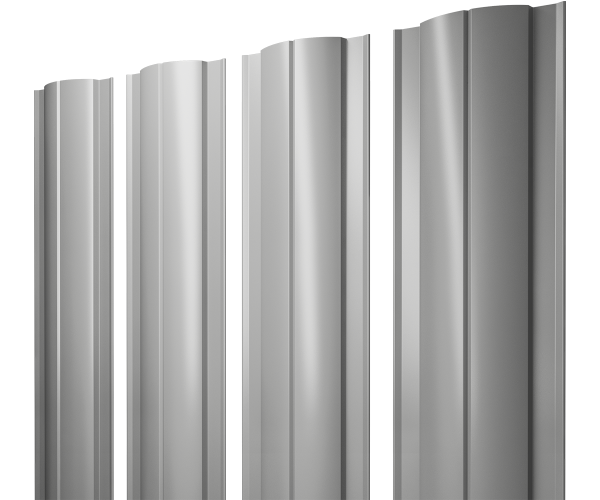 GL Штакетник Круглый с прямым резом 0.45 мм, PE, RAL 9006