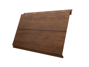 Металлический сайдинг Grand Line, Вертикаль Line 0.45 мм, Print Premium, Golden Wood Fresh TwinColor