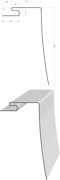 Околооконная планка Docke 75/200/15 мм, L=3000 мм серия Premium, цвет: графит