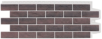 Фасадная панель Grand Line, Состаренный кирпич Design Plus, цвет: кофе с белым швом