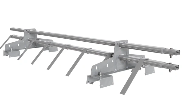 Снегозадержатель для профнастила Н-114 Borge L=1500 мм 2 опоры, 2 трубы, овал 25х45 RAL 7004