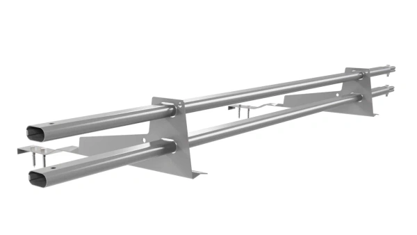 Снегозадержатель для натуральной черепицы Borge L=1500 мм, 2 опоры, 2 трубы, овал 25х45 RAL 7004