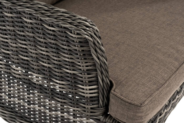 Кресло плетеное из искусственного ротанга, Алиса, с подушками графит