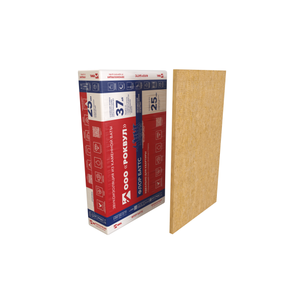 Rockwool, Флор Баттс, 25х600х1000 мм,  7.2 м², 0.18 м³ уп