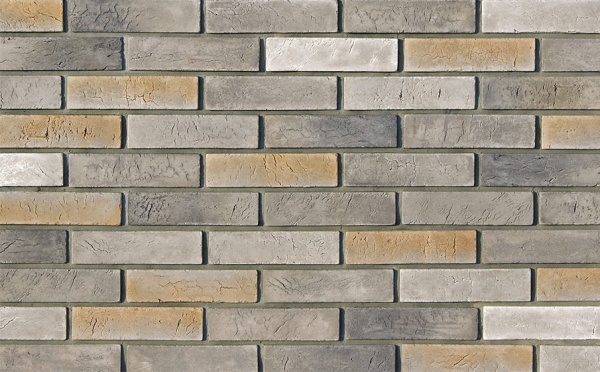 Декоративный камень White Hills Терамо Брик под Клинкерный кирпич, цвет: 350-80 / серый