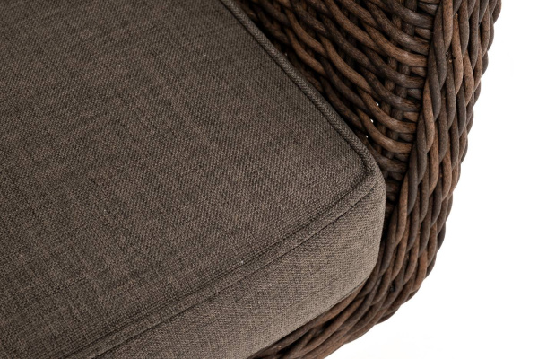 Кресло плетеное из искусственного ротанга, Прованс цвет: коричневый