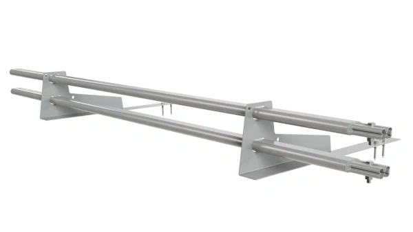 Снегозадержатель для гибкой черепицы Borge L=1500 мм, 2 опоры, 2 трубы, овал 25х45 RAL 9006