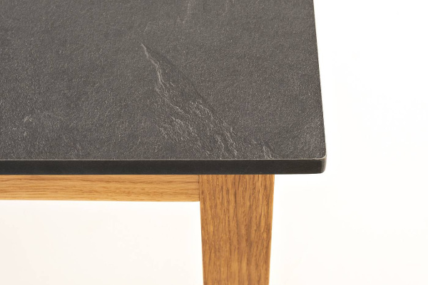 Столик журнальный из HPL, Канны, 90х60 см, H 40 см, основание дуб, цвет столешницы серый гранит