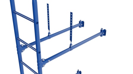 Фасадная лестница Borge, верхняя секция, L=1800 мм RAL 5005