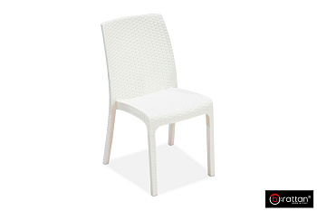 Стул B:Rattan Virgina стопирующийся, под ротанг, цвет: белый