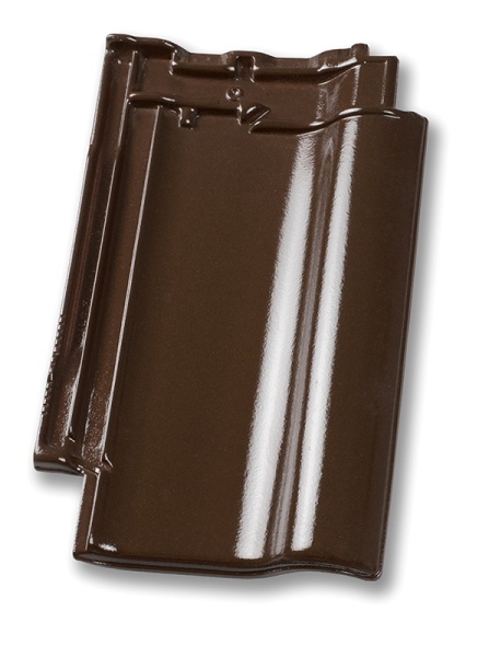 Керамическая черепица Nelskamp F 12, Коричневый глянцевый