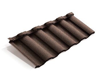 Композитная черепица Metrotile MetroRoman, 1280 х 415 мм цвет:  кофе