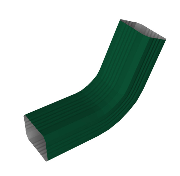 Колено стока гофрированное Vortex Lite, Ø 102 мм, RAL 6005