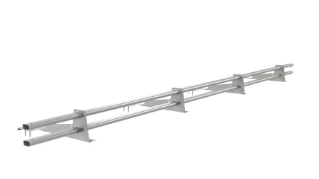 Снегозадержатель для натуральной черепицы Borge L=3000 мм, 4 опоры, 2 трубы, овал 25х45 RAL 9006