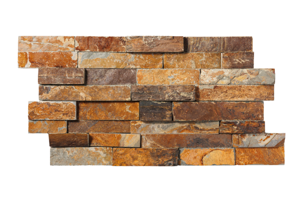 Сланец, 3D панель из камня, 600х150 мм, Rockface Rusty slate