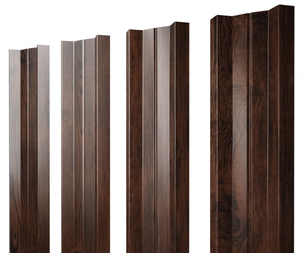 GL Штакетник М-образный А с прямым резом 0.45 мм, Print Elite, Cherry Wood TwinColor