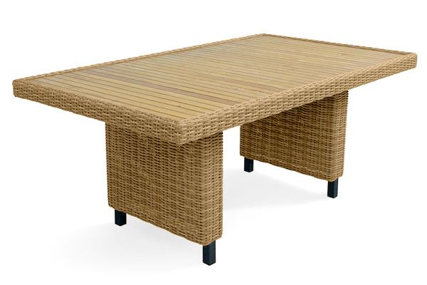 Стол обеденный Mokka Bella, из искусственного ротанга, 170х100 см цвет: соломенный