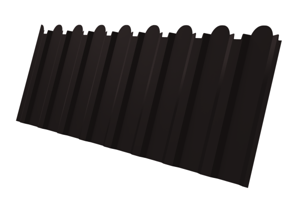 Профилированный лист GL C20 В, фигурный, 0.45 мм, Drap TX, RAL 9005