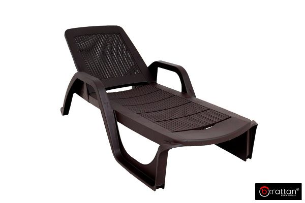 Шезлонг B:Rattan Nilo стопирующийся коричневый