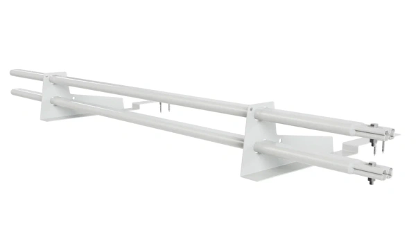 Снегозадержатель для композитной черепицы Borge L=1500 мм, 2 опоры, 2 трубы, овал 25х45 мм, RAL 9003