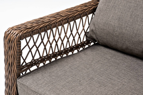 Кресло плетеное из искусственного ротанга, Гранд Латте коричневый