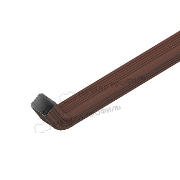 Труба водосточная с коленом, Металл Профиль Бюджет, Ø76х102 мм, L=1000 мм, RAL 8017