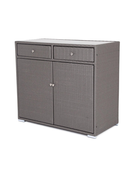 Тумба плетеная из искусственного ротанга, Мальта цвет: графит