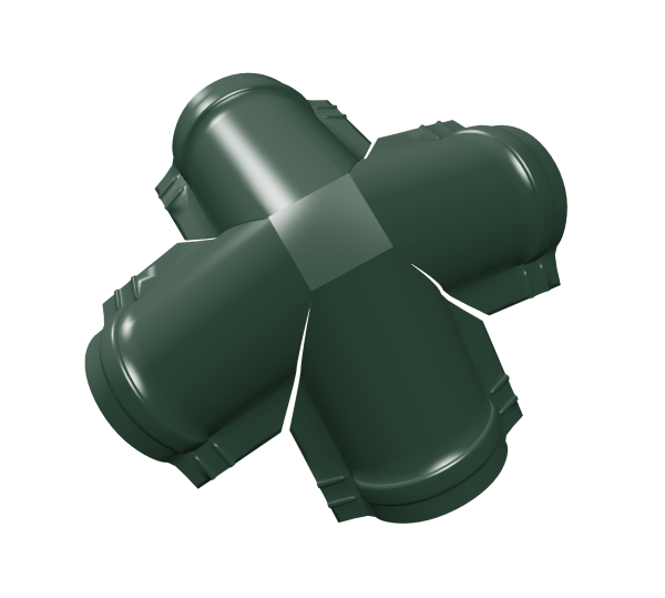 GL X-четверник конька полукруглого 0.5 мм, Satin Matt TX, RAL 6005