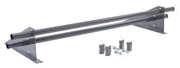 Снегозадержатель трубчатый, для фальцевой кровли Optima, L=1000 мм, 2 опоры, 2 трубы, круг Ø25 мм RAL 9006