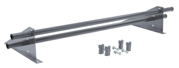 Снегозадержатель трубчатый, для фальцевой кровли Optima, L=1000 мм, 2 опоры, 2 трубы, круг Ø25 мм RAL 9006