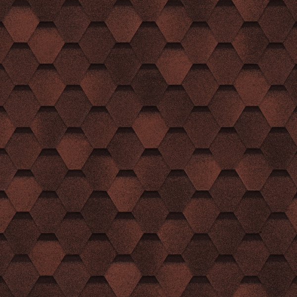 Битумная черепица Shinglas, Оптима цвет: Соната красный, 3 м² / уп.