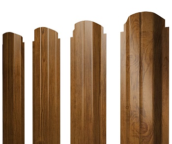 GL Штакетник П-образный А, фигурный 0.45 мм, Print-double Elite, Golden Wood