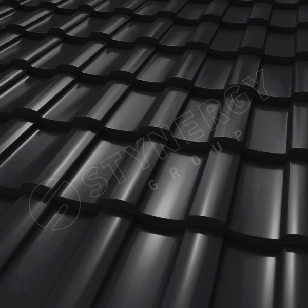 Металлочерепица Stynergy, Stella 0.5 мм, Corundum Matt, RAL 9005