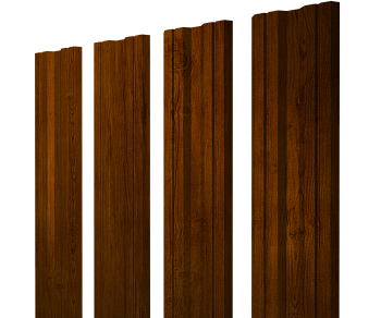 GL Штакетник Twin с прямым резом 0.45 мм, Print Premium, Golden Wood Intense FTC