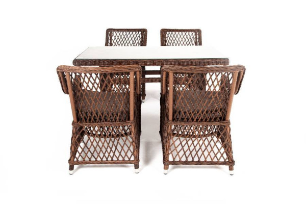 Стол плетеный из искусственного ротанга 140х80 см, Латте, H 75 см цвет: коричневый