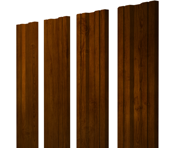 GL Штакетник Twin с прямым резом 0.45 мм, Print Premium, Golden Wood Intense FTC