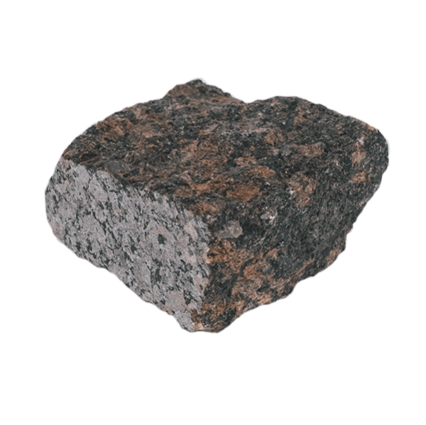 Гранитная брусчатка Дымово 50 мм 100х100, колотая, цвет: коричневый