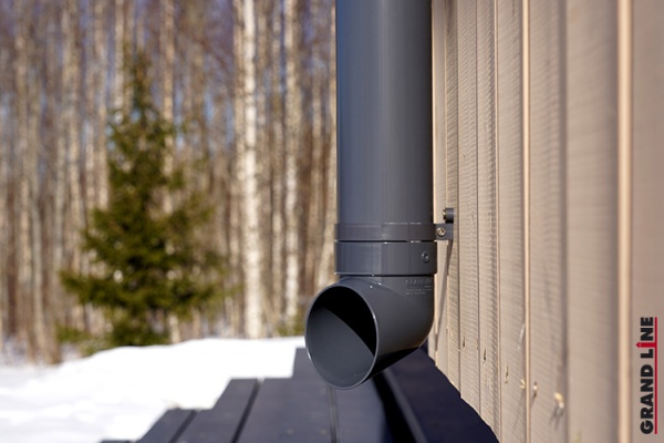 Труба водосточная пвх, Grand Line Ø 87 мм, L=3000 мм, цвет: графит