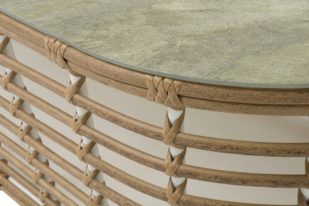 Стол журнальный из искусственного ротанга, Валенсия цвет: соломенный