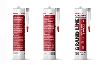 Герметик Grand Line силиконовый, Professional нейтральный, прозрачный, 310 мл
