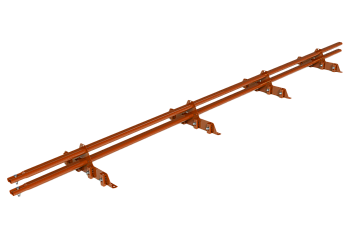 Снегозадержатель для фальцевой кровли Roofsystems Prestige Master фальц 4 опоры, 2 трубы, овал 45х25, L=3000 мм, RAL 8004