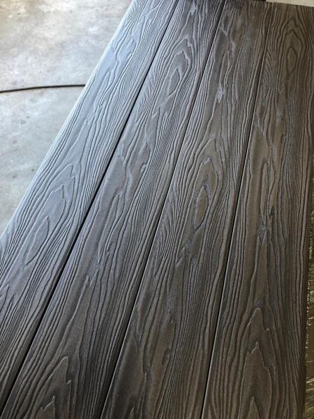 Террасная доска TalverWood 148 мм, L= 6000 мм вельвет и 3D, цвет: графит